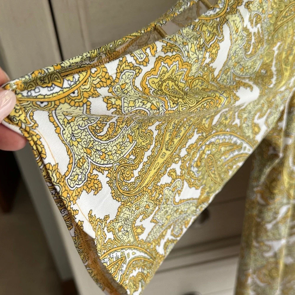 Michael Kors Paisley Tunic With Cut-Out Sleeves SZ M